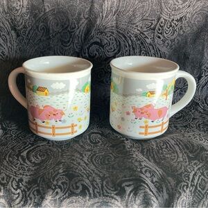 Vintage Pig Mugs